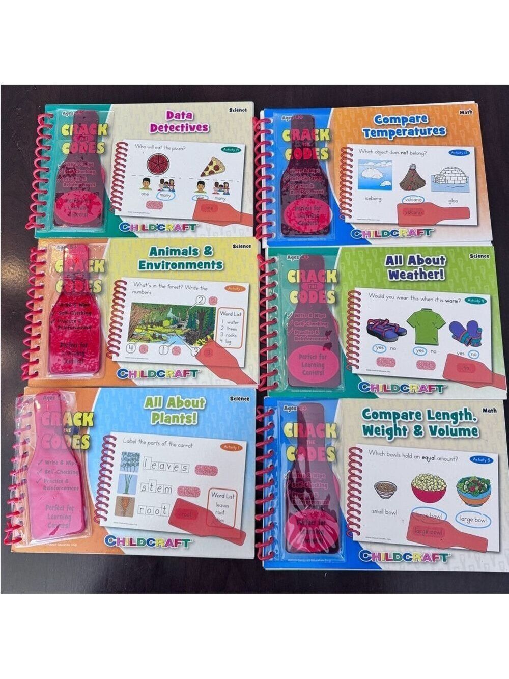 Crack the Codes Learning Book Set - Set of 6 Educational Dry Erase Books